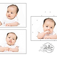 今天宝宝从床上掉地上了，😩😫心疼死我了啊，还好没啥事！百天照请镇住了