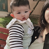 抱出去都说是男孩子 可能是因为跟爸爸长得一模一样吧 哈哈哈哈