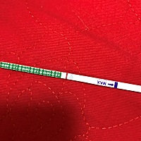 未次月经3.12，3.29排卵同房，今天测了图一一条杆，排卵测了图二俩条杆深，麻烦各位宝妈帮忙看看