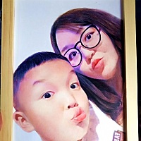 给宝宝画，亲子画，很有纪念意义，漂亮又文艺呀，