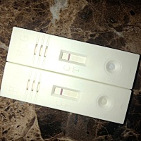 月经周期准！应该是十号来！现在14号还没有来！验孕棒隐约两条杠！请问这样是中奖了吗？