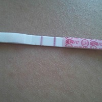 下面的是刚测的 ，金秀儿的排卵试纸有强阳的样子， 请各位姐妹帮忙看看现在可以安排同房么？