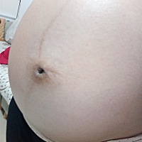 马上37周啦，还不入盆！昨天跟广场舞大妈跳了会舞，肚脐眼就成这样啦。乔治and佩奇！宝妈们。🙄🙄�...