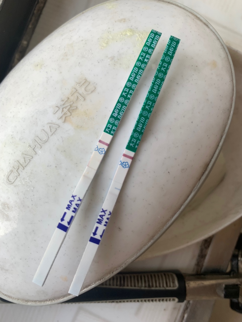左边一根是昨天测的第二条有浅印，右边是今天测的又没有了。不会是假孕吧