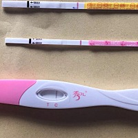 秀儿早早孕准吧吧，下面那根刚测的好像有灰印