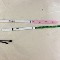 4月2号来的例假 16排暖 安排了一次 从前两天测有点印子 但是看不太清楚 算是怀孕吗