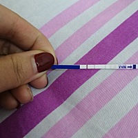 3月30最后一次月经 4月没来 今天一试 结果