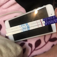 小伙伴们，这个是中了嘛，连续测了三次，都是浅浅的2条