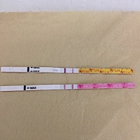 末次月经4月5号，今天看感觉胃满，中午拿个排卵测下，秒红，强阳，赶紧又拿个早孕出来也是两道，用的是...