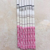 第一次用这个金秀儿试纸怕弄错时间，怎么安排合适 最后一张图片是6点测的，变浅了是已经排了吗，明天还...