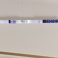 次末4.28，这是出现排卵强阳了吗？5.6中午和5.8下午6点分别测试的。打算去医院检测，这个准吗！还是在等...
