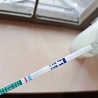 同房的第12天测的早孕试纸。也还没怎么看得清楚，你们帮忙看看，看到了吗。。。