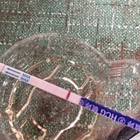 备孕第一个月！ 上个月22 号经期  今天好像测的有一点点印子。希望是真的怀上！