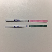 我还是没忍住测了୧😂୨ 我摆动这验孕试纸好像看到意念灰，真的是意念灰，不靠意念看不出来。 我让老...