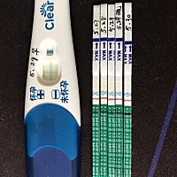 末次月经4月25，本月还没来，昨天验孕棒测的比较明显，可是试纸越测越浅，这有了还是没有？