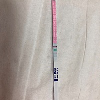 上个月5月5号来的大姨妈，今天早上测出来这样，不知道是不是怀孕了，去年3月怀了宝宝结果在7月胎停了，...