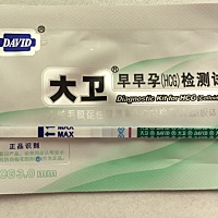 末次5.4号，今天大姨妈日没来，忐忑一天，实在等不及就买了一个试纸，测出浅浅的一条，开心！明天早上再...