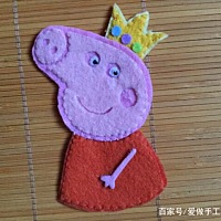 不织布手工DIY，小猪佩奇装饰画