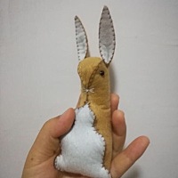 不织布手工DIY，可爱又简单的小兔子