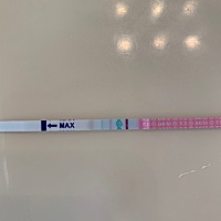 排卵期有同房，这是今天早上晨尿排卵试纸测试的，月经平时也都比较准，正常还有5天来例假，新手一枚，请...