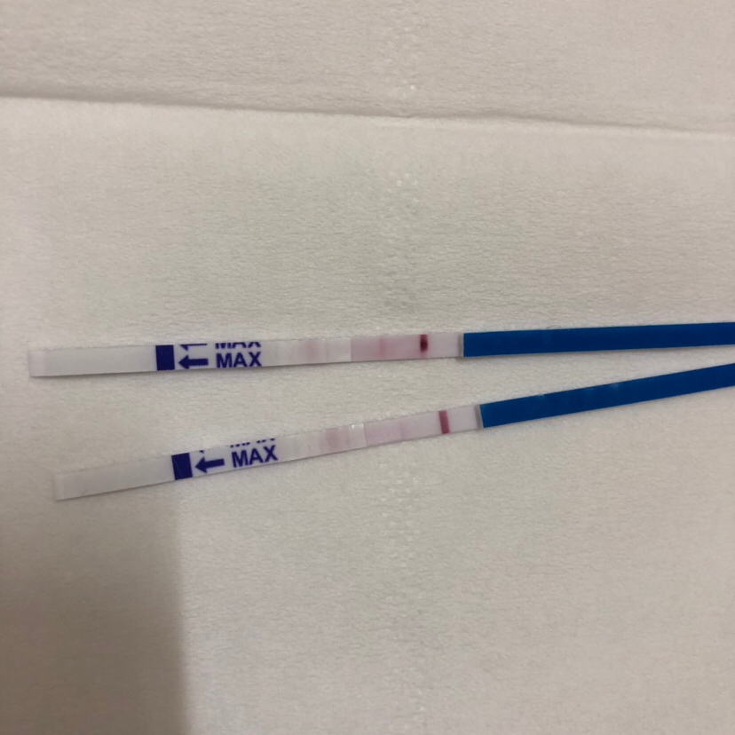 月经迟了5天，第二条很浅，这是怀孕了吗？