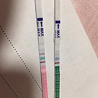 绿色的那根是早早孕，红色那根是排卵试纸，请问这是有了吗，这几天胸胀的难受，向大家请教一下