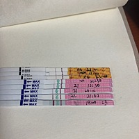 21号测卵泡19×21，22号试纸基本是强阳了，23号上午去监测卵泡19×22，医生建议打了绒促，然后晚上试纸...