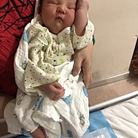 生了个9.3斤的胖乔治，孕期反应不大，特别能吃，90斤吃到了160斤，跟前的人都说是女孩，结果是个男...