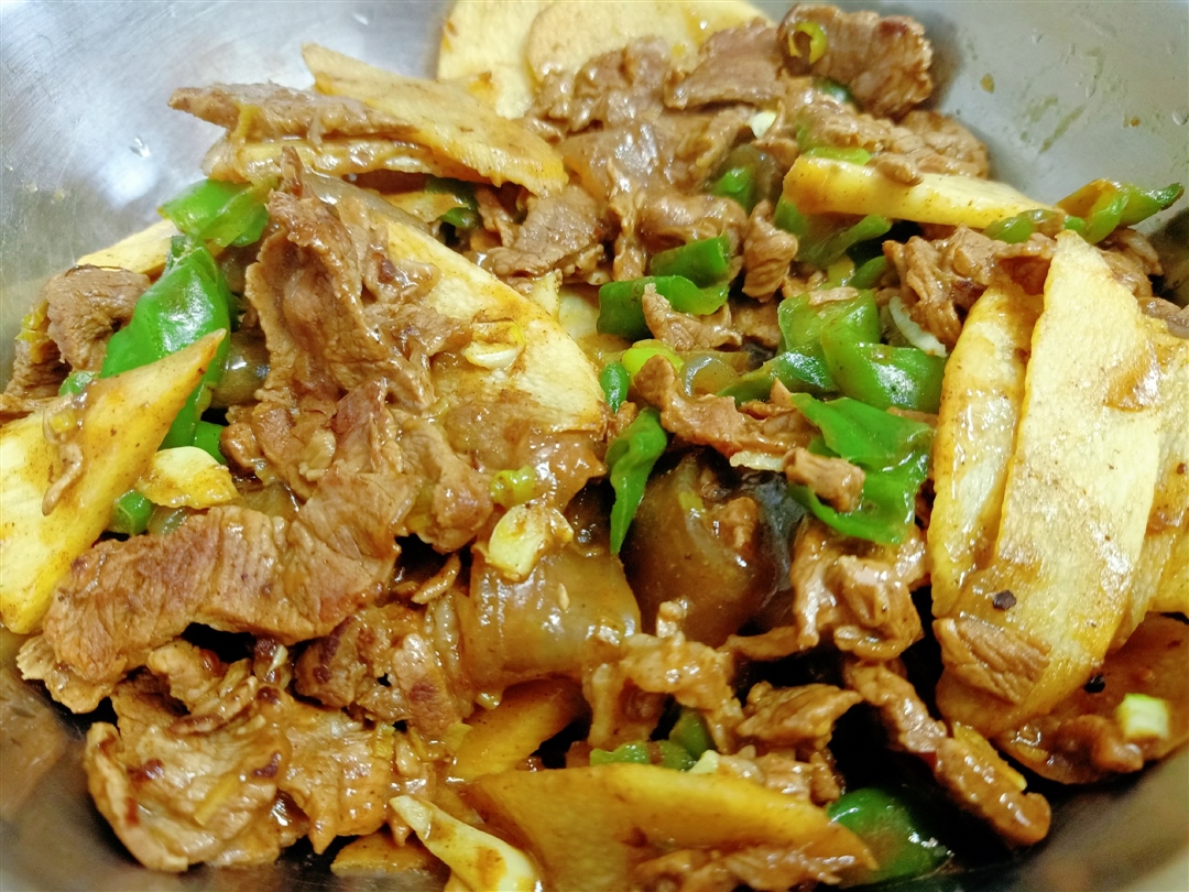 肉炒青椒山药宽粉