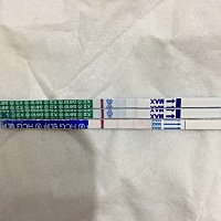 明天就来姨妈了，今晚心血来潮测了一下。 备孕一年多，这是真的有了吗