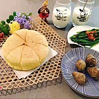 备孕第四天： ——戚风蛋糕+小芋头+菠菜+一杯好奶 过好每一天[太阳][太阳][太阳]