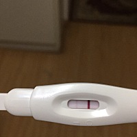 月经推迟一天。晚上测了两条但很浅。
