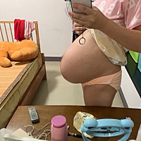 35啦，这个肚子让我走路像企鹅～ 35周