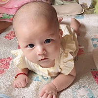 我家宝贝四个月～上午睡两个小时左右，下午两小时，晚上七点就睡，夜奶就一到两顿……吃饱就睡的那...