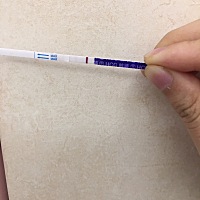 今天早上测的，有一条浅浅的线，请问是怀孕了吗？