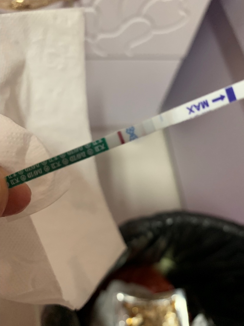 意外的惊喜，头胎试纸是立马显示的那种，这次大卫一直以为也是，昨天没看到，过几分钟垃圾桶显示意念灰，以为串色了没放在心上，今天去爬山，下山的时候蹦蹦跳跳，回去的路上开车小腹痛，晚上又试了下，几分钟后出现淡粉，意外的惊喜，以为这个月没戏了，都跟老公说好下个月继续努力，结果宝宝特别给力，爸爸妈妈做好准备了，爸爸为了你特地戒酒了，加油宝宝你是最棒的🙏🙏🙏末次9.6日，希望你们都好孕