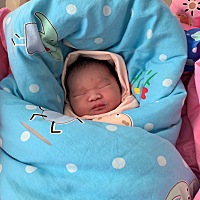 报喜 顺产7斤小棉袄 一儿 一女 凑成一个好字