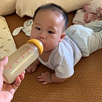 公历的6个月1天的小家伙，现在睡觉越来越不踏实，前阵子还天天一觉睡到天亮，最多早一点起来，昨天晚上...