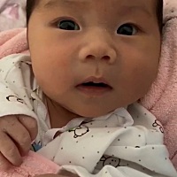 我们汤圆妹妹是11.06号出生的，孕期葡萄吃了一百多斤，宝宝眼睛很亮