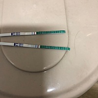 末次月经是12月19号，月经推迟一天，一根是前天的，一根是今天的，是不是怀上了！