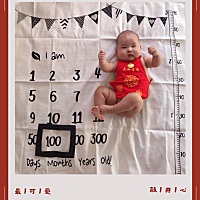 今天登登宝贝100天！姥姥姥爷送宝贝一个百福金锁！寓意福气满满！借此把好运带给大家！愿大家平安 中国...