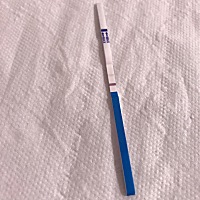 这是备孕第二个月.2月18号第一次测大白板.2月23号晚上测了一下.第二道不太明显.不确定是否怀了.但是还是...