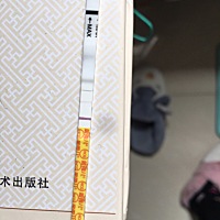 月经推迟3天，肚子有点疼感觉像来姨妈一样。今天晨尿测了好像有一点点印子。