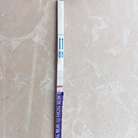 22号排卵，明天就是姨妈期了，前几天测的都没有两条线，今天测了一下有两条线了，有点粉红色的，是怀孕...