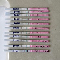 早上八点半测的，今天好像颜色变深了些，是不是快到排卵期了