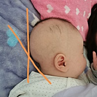 想问过来经验妈妈，看图片一直睡正面也是睡不到斜的那条画线的头位置[流泪]后脑勺的下面位置凸，头睡不...