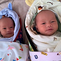 双胎小米妮姐妹花37 6报到了。㊗️圈里的宝妈们要男🉐男，要女🉐女，称心如意！❤