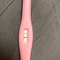 早晨用晨尿测的zzy，一开始是白板，我就没在意放那睡着了，睡醒了在看，变成这样了，这是怀孕了吗