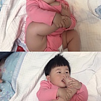 八个月的小朋友，有点认人了。平时工作没顾上她的成长，内心全是亏欠