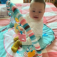 本宝宝七个月了，高兴了会摇头，玩困了会向大人伸手要抱抱，会独自坐餐椅玩，晚上睡前打开书就是不翻页...